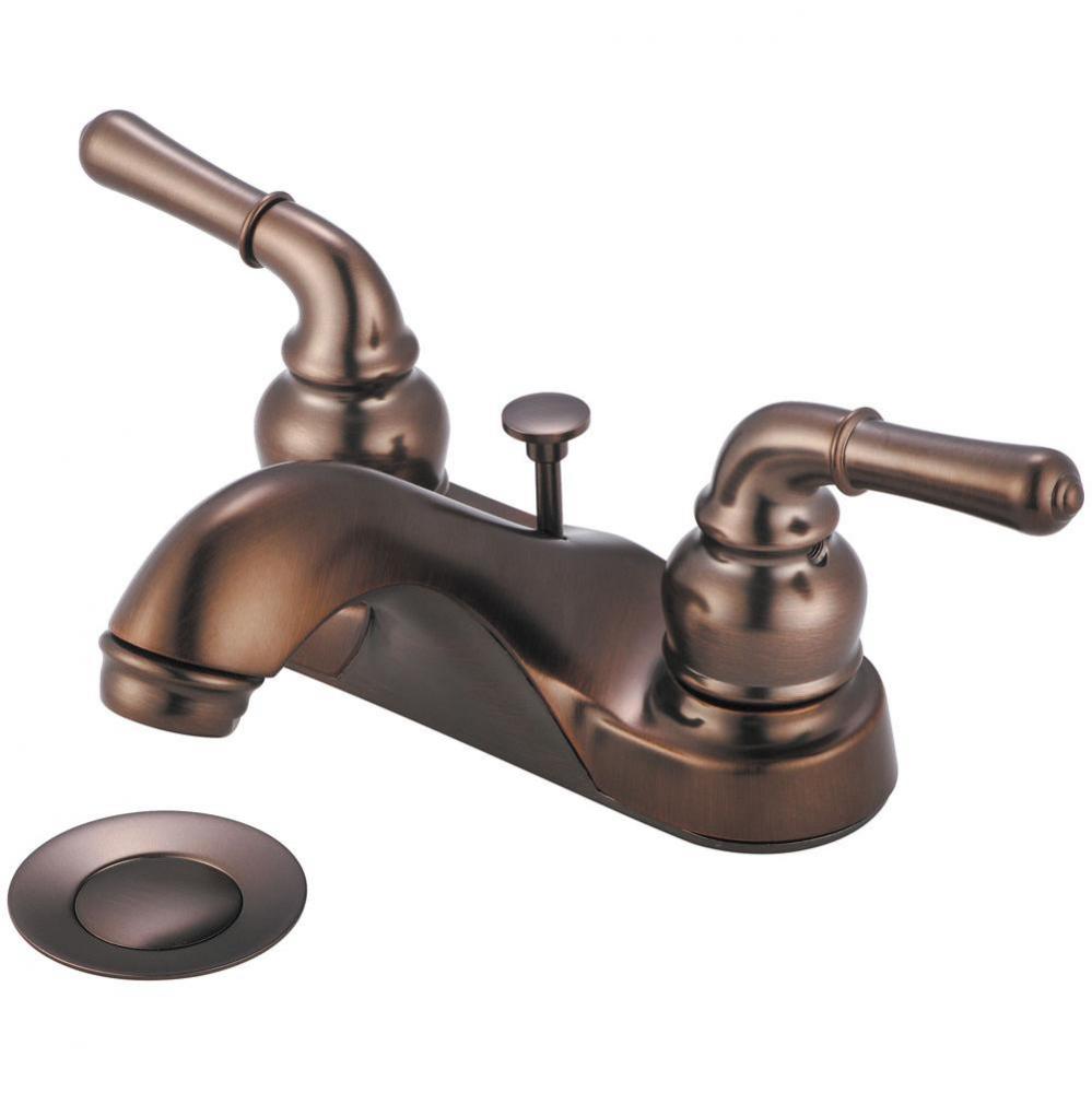 LAV-4&apos;&apos; TWO LVR HDL W/BRASS POP-UP DRAIN-ORB