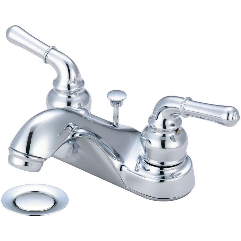 LAV-4&apos;&apos; TWO LVR HDL W/BRASS POP-UP DRAIN B-PACK-CP