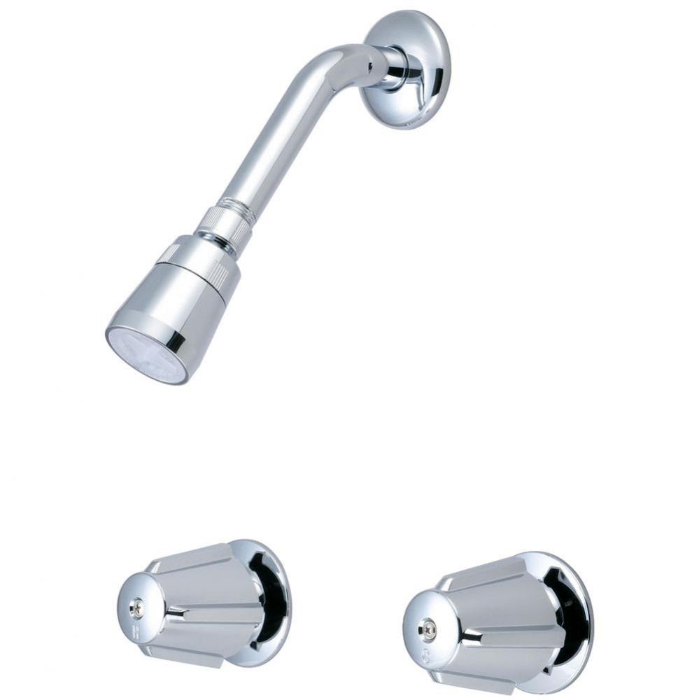 SHOWER SET-8&apos;&apos; TWO METAL ROUND HDL SINGLE FUNC SHWR-CP