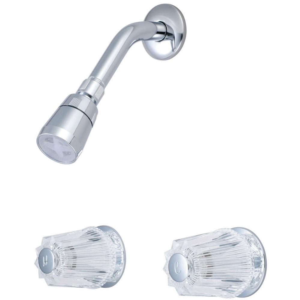 SHOWER SET-8&apos;&apos; TWO ACRYLIC ROUND HDL SINGLE FUNC SHWR-CP