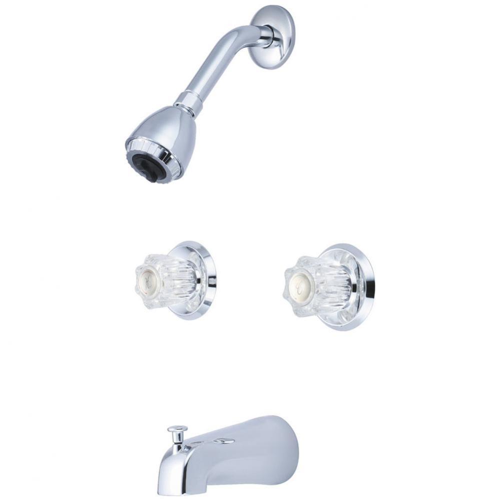 TUB and SHWR SET-8&apos;&apos; TWO ACRYLIC ROUND HDL 1/2&apos;&apos; IPS DVR TUB SPT SINGLE FUNC S