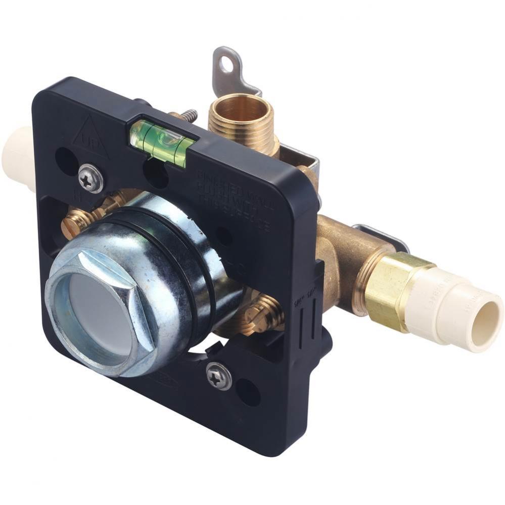 TUB and SHWR VALVE ONLY-SINGLE HDL 1/2&apos;&apos; CPVC INLET COMBO OUTLET W/STOP B-PACK