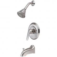 Pioneer T-4LG100-BN - Tub and Shower Trim Set-Legacy Lever Handle Combo Diverter Spout Four Func Shower-PVD BN