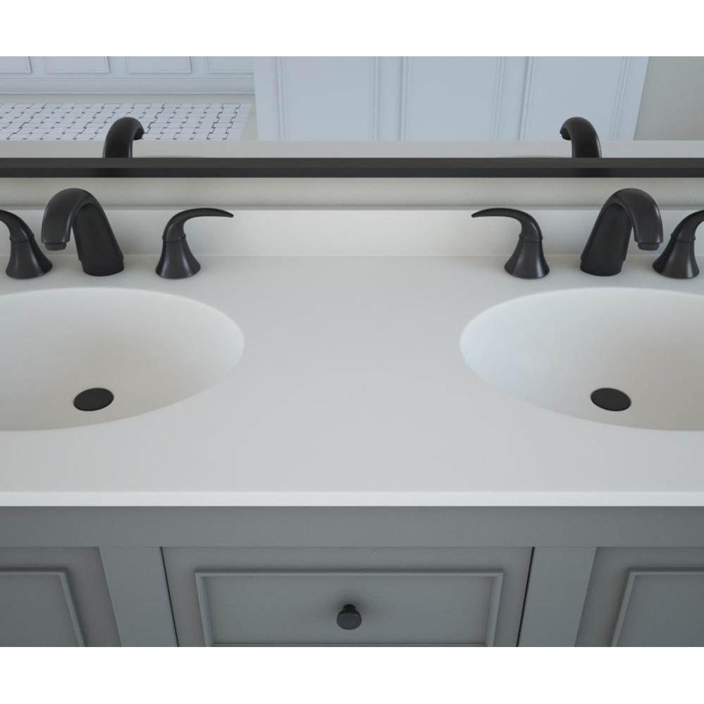 CH2B2273 Chesapeake 22 x 73 Double Bowl Vanity Top in White