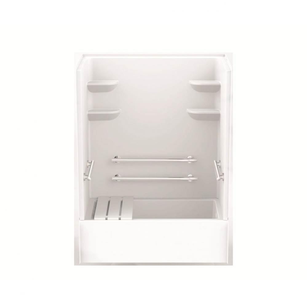 VPF6032CTSMN2L/R 60 x 33 Solid Surface Alcove Left Hand Drain Four Piece Tub Shower in White