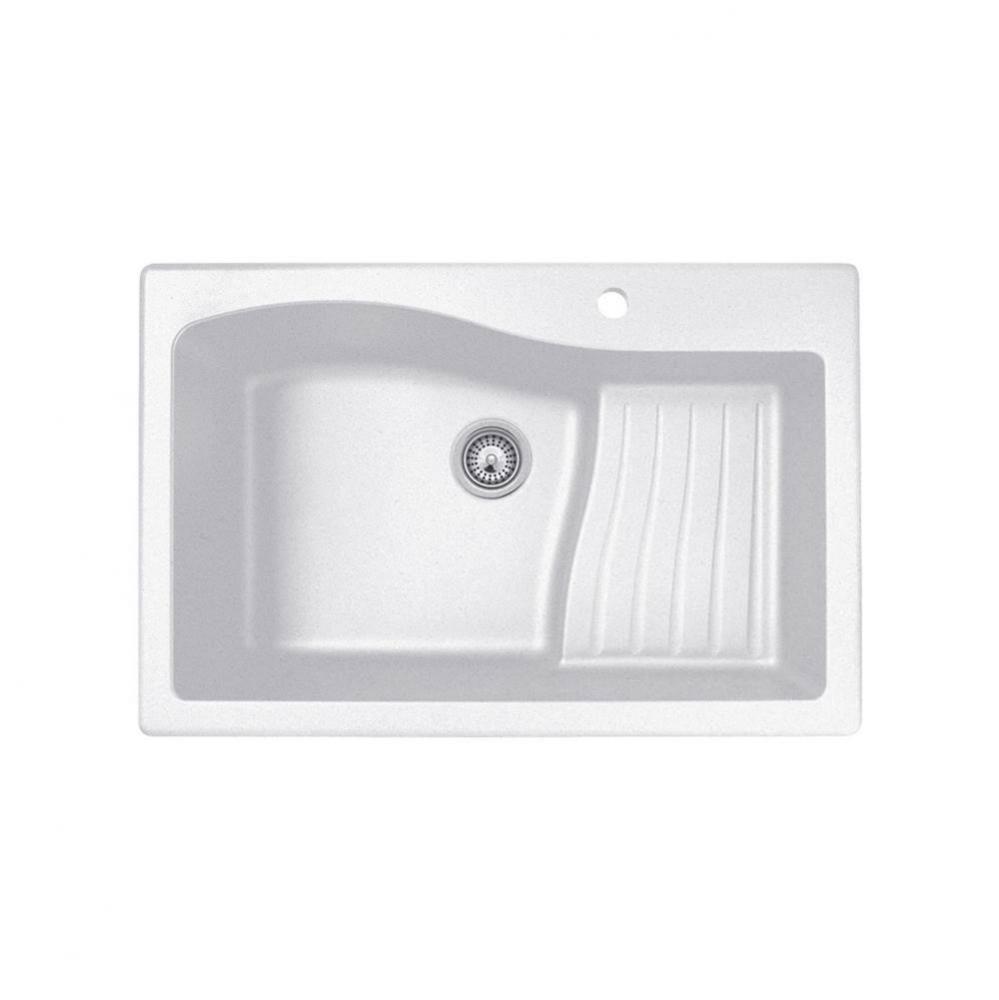 QZAD-3322 22 x 33 Granite Drop in Ascend Bowl Sink in Opal White