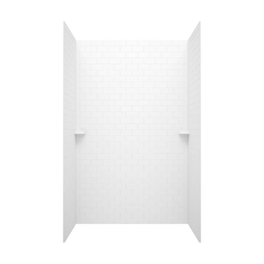 STMK72-3636 36 x 36 x 72 Swanstone&#xae; Classic Subway Tile Glue up Tub Wall Kit in White