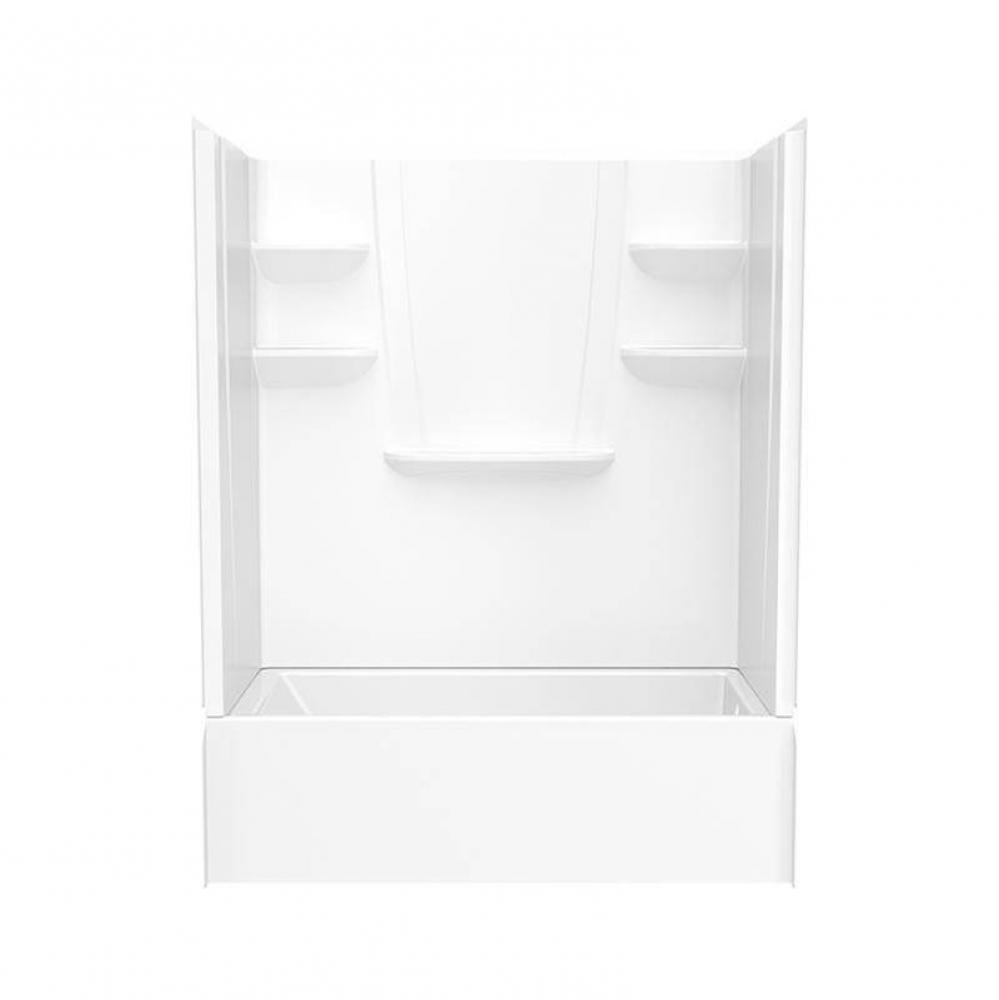 VP6030CTSMMAL/R 60 x 30 Solid Surface Alcove Left Hand Drain Four Piece Tub Shower in White
