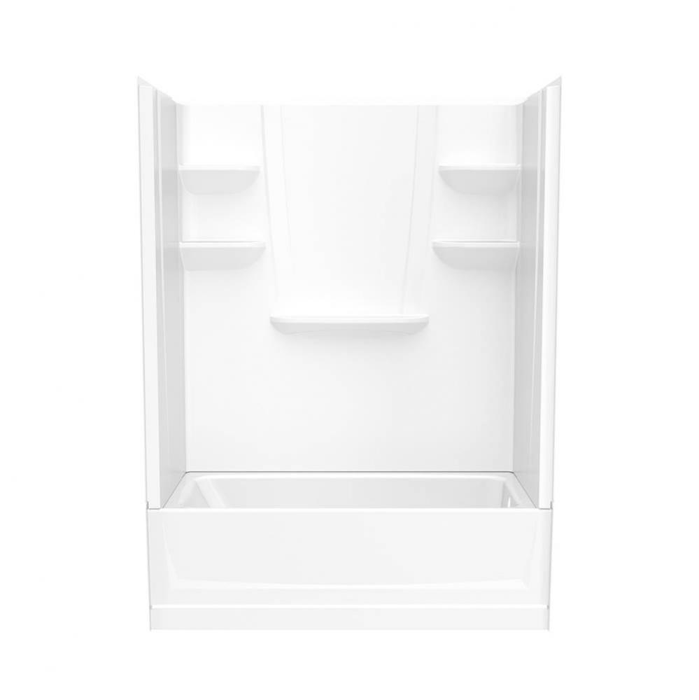 VP6030CTSMAL/R 60 x 30 Solid Surface Alcove Right Hand Drain Four Piece Tub Shower in White