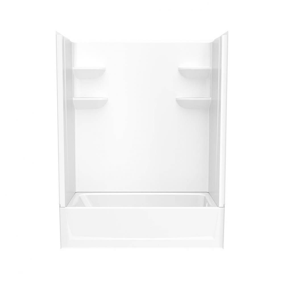 VP6030CTS2L/R 60 x 30 Solid Surface Alcove Left Hand Drain Four Piece Tub Shower in White