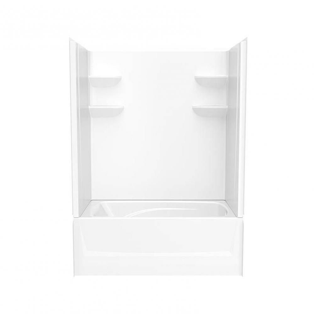 VP6036CTSM2L/R 60 x 36 Solid Surface Alcove Right Hand Drain Four Piece Tub Shower in White