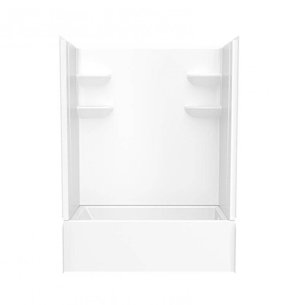 VP6030CTSMM2AL/R 60 x 30 Solid Surface Alcove Right Hand Drain Four Piece Tub Shower in White