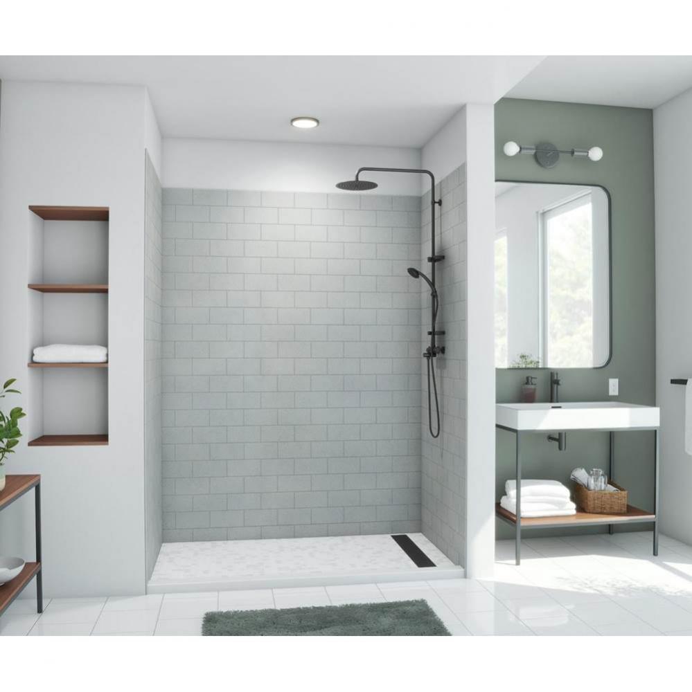 MTMK84-4262 42 x 62 x 84 Swanstone&#xae; Metro Subway Tile Glue up Shower Wall Kit in Ash Gray