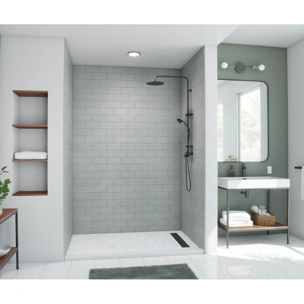 TSMK96-3250 32 x 50 x 96 Swanstone&#xae; Traditional Subway Tile Glue up Shower Wall Kit in Ash Gr