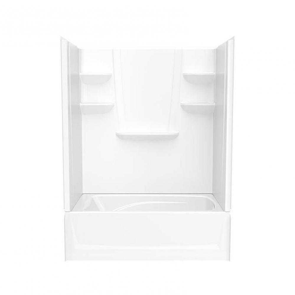 VP6036CTSAL/R 60 x 36 Solid Surface Alcove Left Hand Drain Four Piece Tub Shower in White