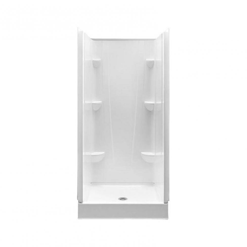 VP3636CSA 36 x 36 Solid Surface Alcove Center Drain Four-Piece Shower in White