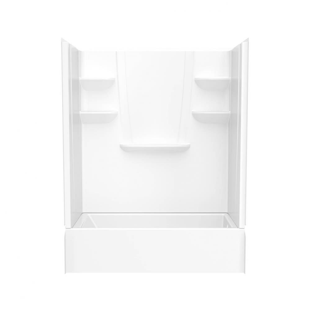 VP6030CTSMINAL/R 60 x 30 Solid Surface Alcove Left Hand Drain Four Piece Tub Shower in White
