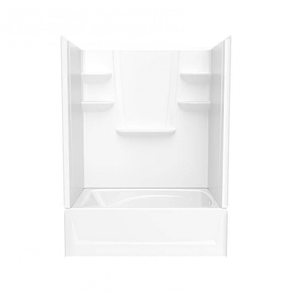 VP6042CTSL/R 60 x 42 Solid Surface Alcove Right Hand Drain Four Piece Tub Shower in White