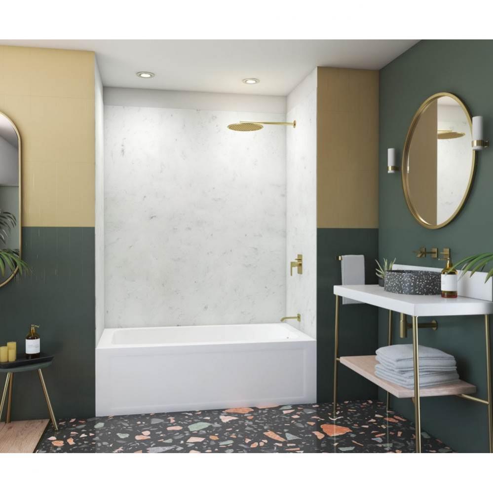 SMMK72-3450 34 x 50 x 72 Swanstone&#xae; Smooth Glue up Bathtub and Shower Wall Kit in Carrara