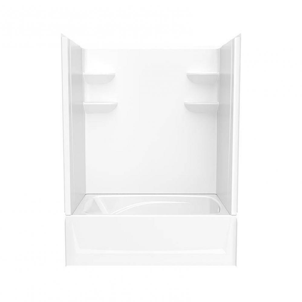 VP6042CTS2AL/R 60 x 42 Solid Surface Alcove Left Hand Drain Four Piece Tub Shower in White