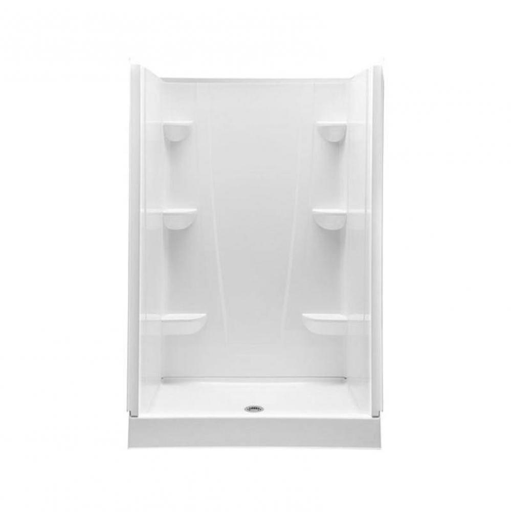 VP4834CSA 48 x 34 Solid Surface Alcove Center Drain Four-Piece Shower in White