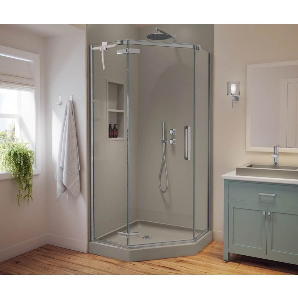 SMMK-9650-1 50 x 96 Swanstone&#xae; Smooth Glue up Bathtub and Shower Single Wall Panel in Clay