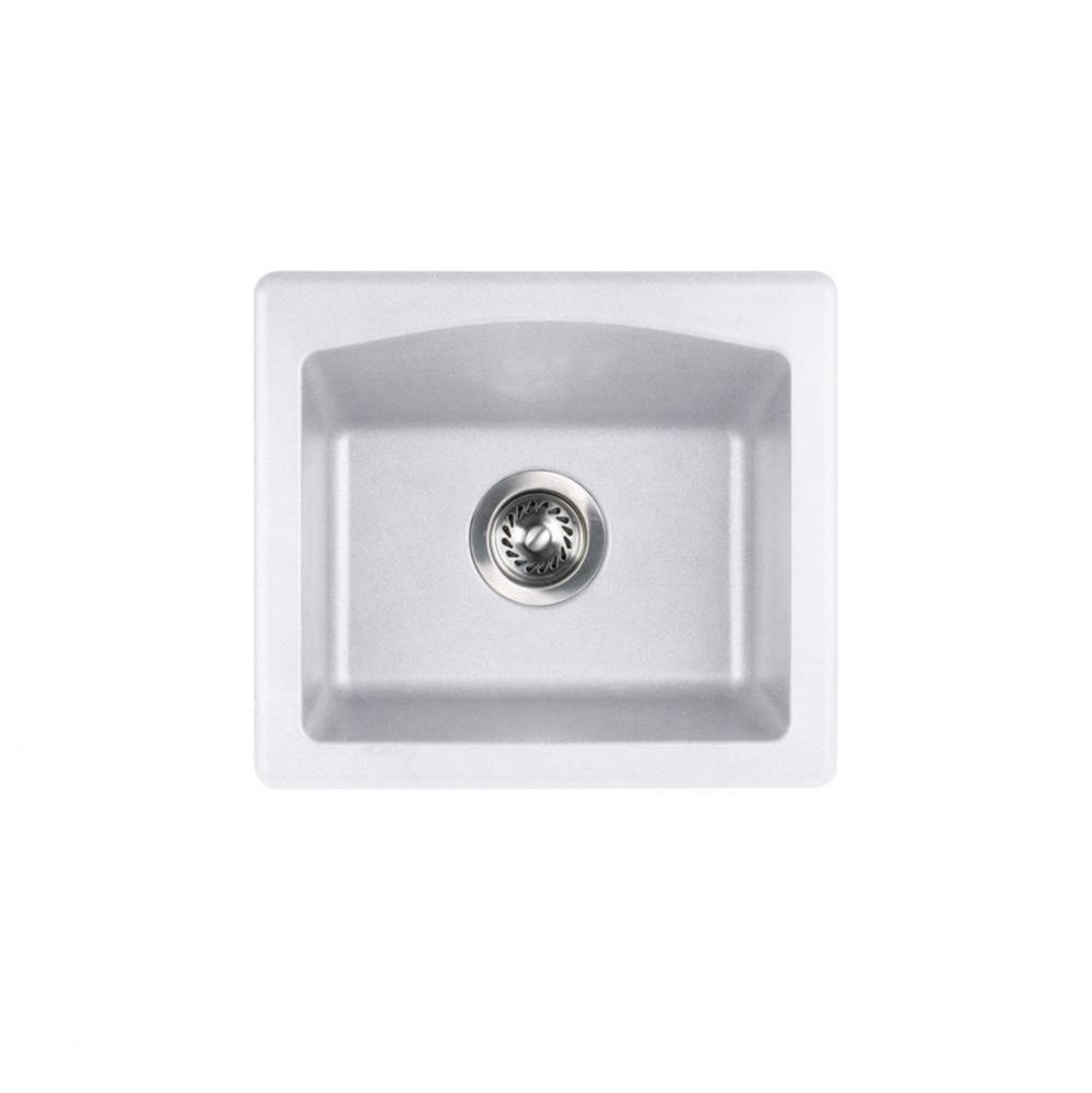 QZBS-1816 16 x 18 Granite Dual Mount Bar Sink in Opal White