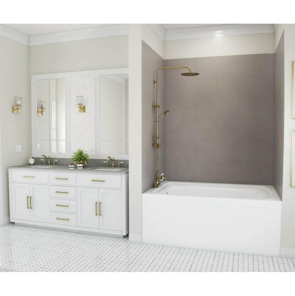 TSMK72-4262 42 x 62 x 72 Swanstone&#xae; Traditional Subway Tile Glue up Bathtub and Shower Wall K