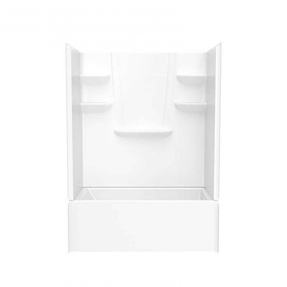 VP6032CTSMMAL/R 60 x 32 Solid Surface Alcove Right Hand Drain Four Piece Tub Shower in White