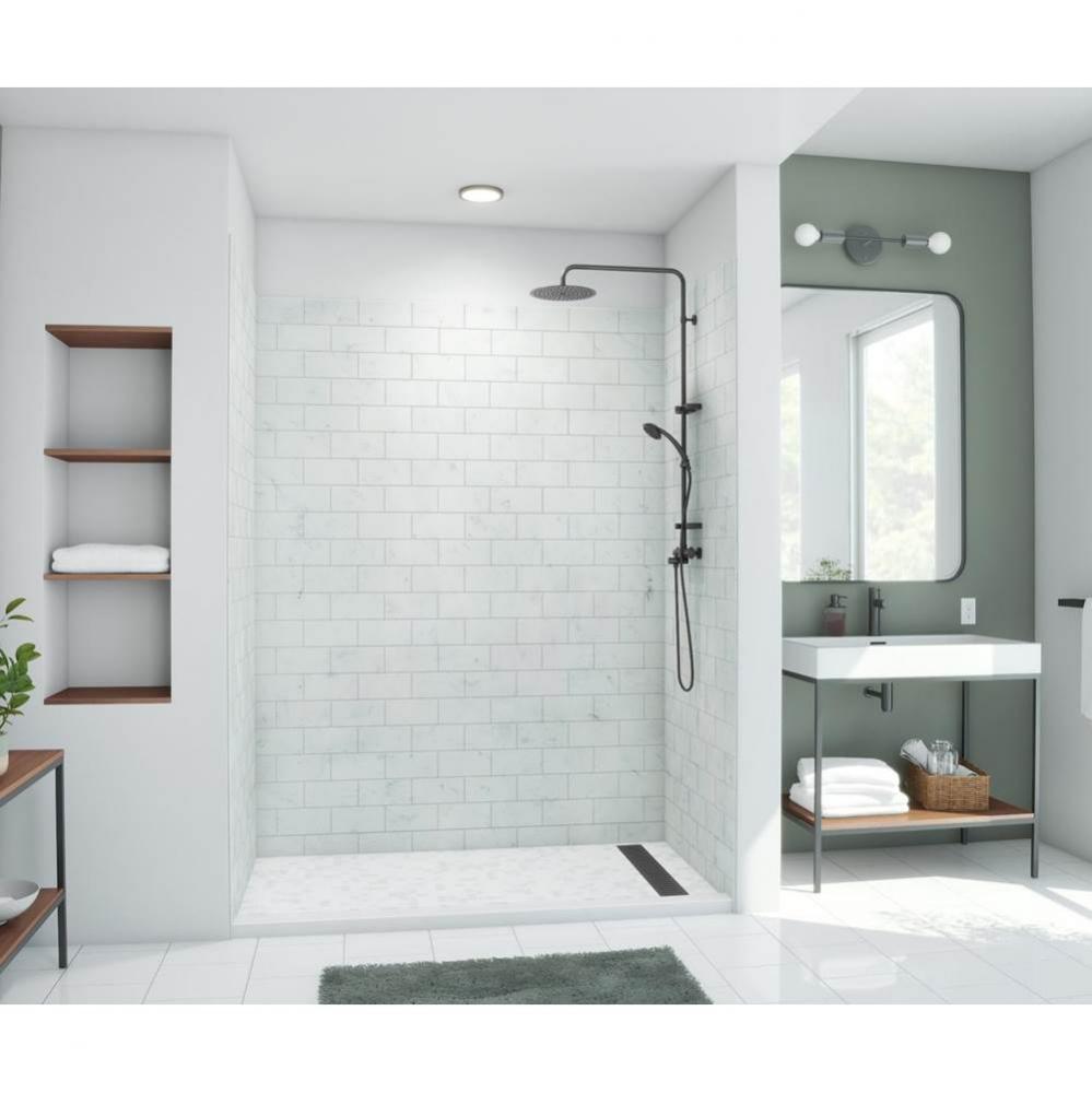 MTMK84-3450 34 x 50 x 84 Swanstone&#xae; Metro Subway Tile Glue up Shower Wall Kit in Carrara