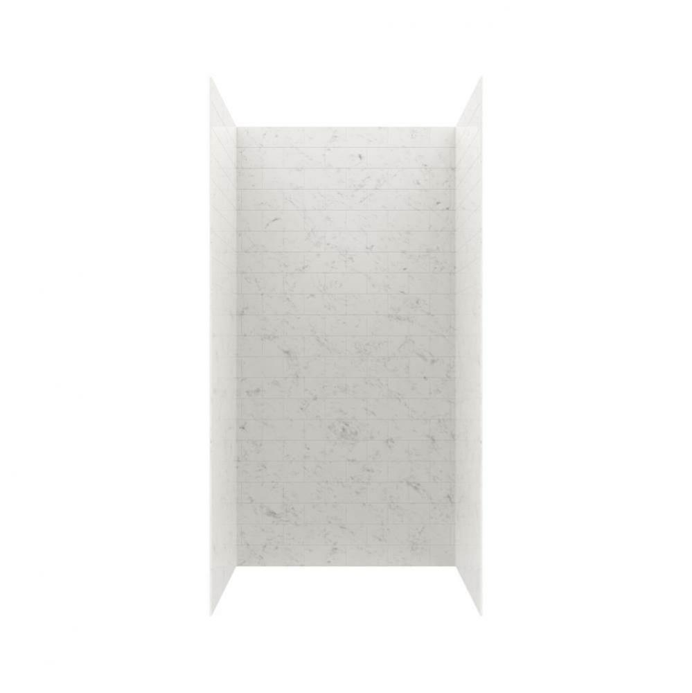 MTMK84-3442 34 x 42 x 84 Swanstone&#xae; Metro Subway Tile Glue up Shower Wall Kit in Carrara