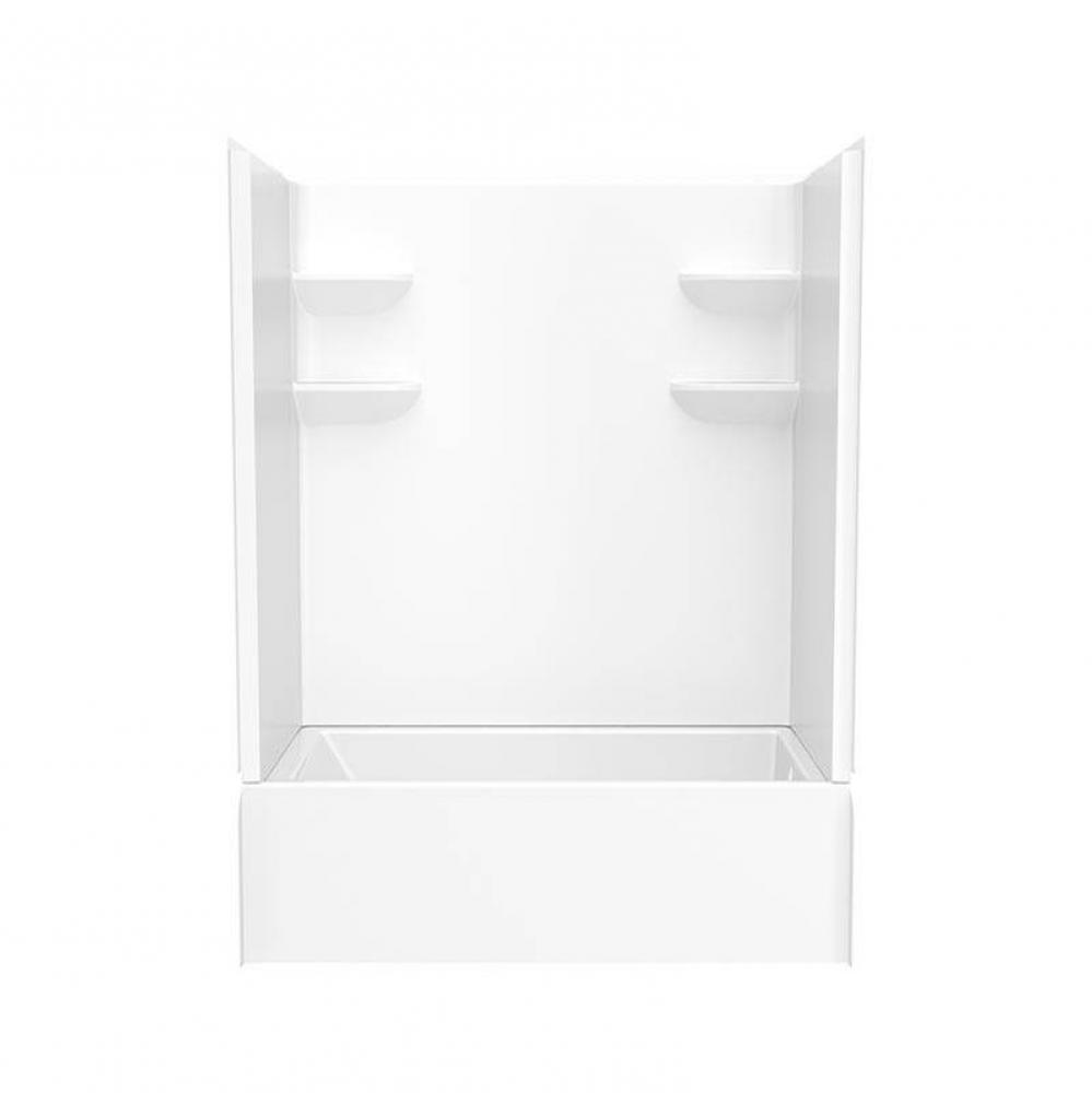VP6032CTSMIN2L/R 60 x 32 Solid Surface Alcove Left Hand Drain Four Piece Tub Shower in White