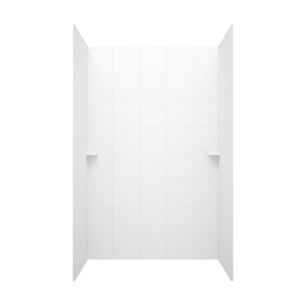 SQMK96-3662 36 x 62 x 96 Swanstone&#xae; Square Tile Glue up Shower Wall Kit in White