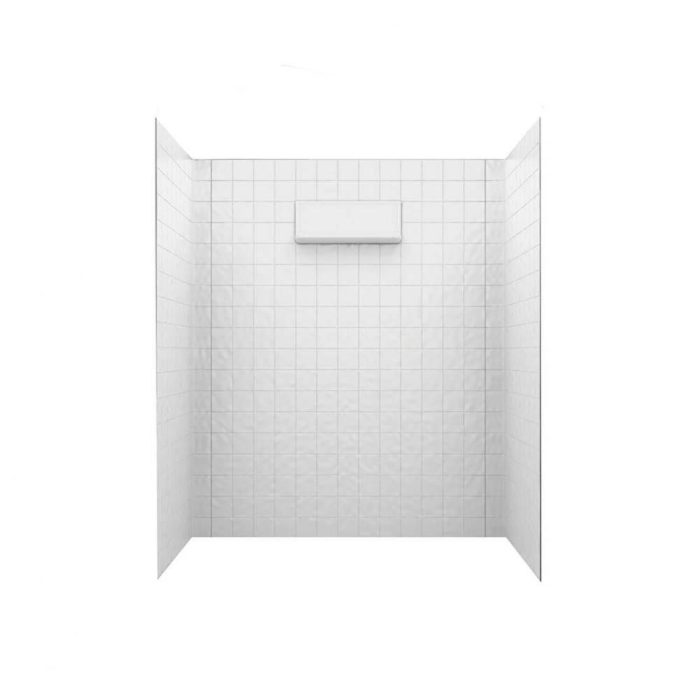 TI-7260 36 x 65 x 72 Veritek Square Tile Glue up Shower Wall Kit in Bisque