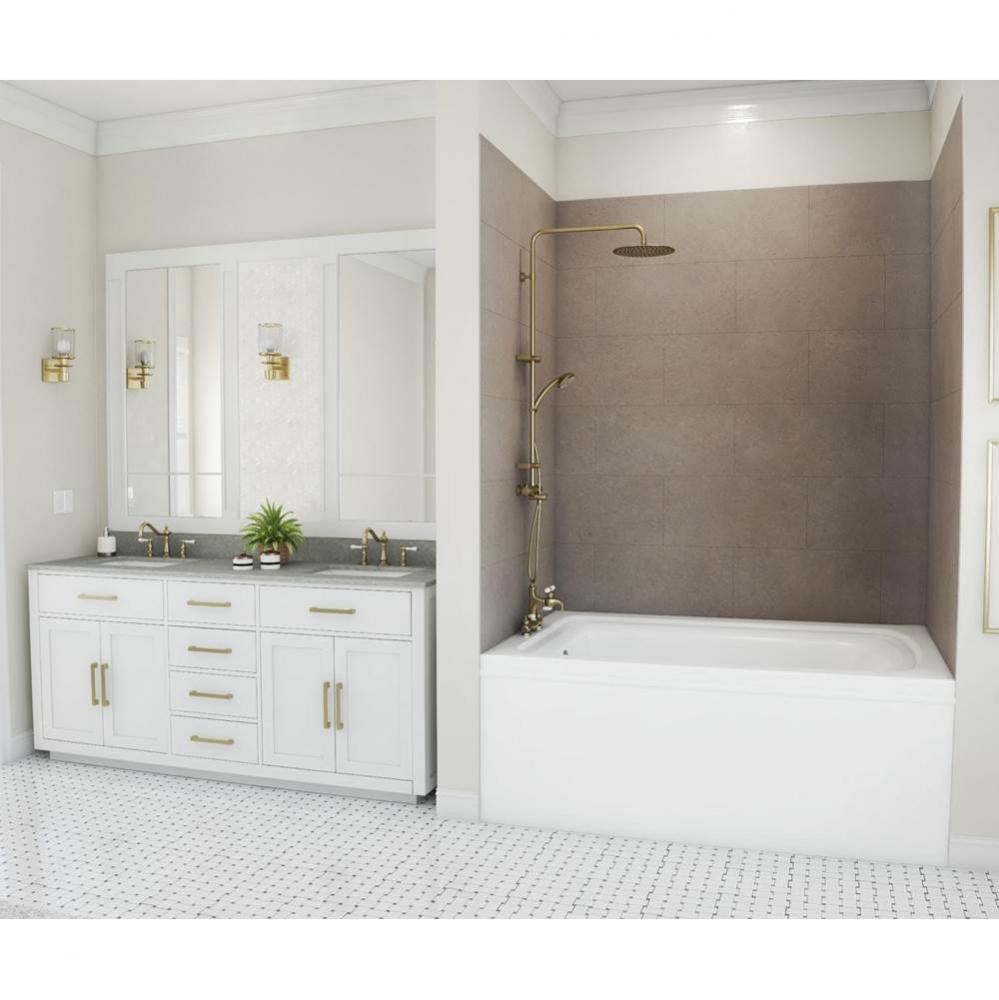 TSMK72-4262 42 x 62 x 72 Swanstone&#xae; Traditional Subway Tile Glue up Bathtub and Shower Wall K