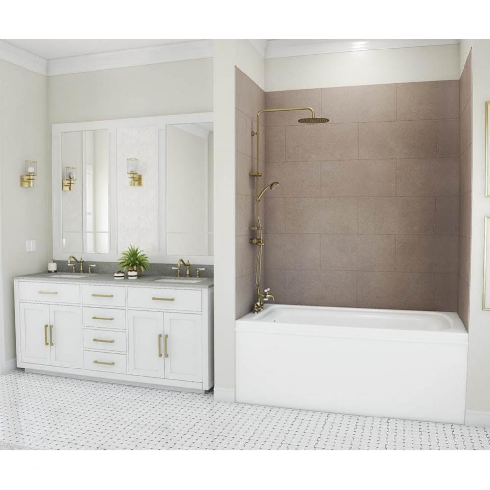 TSMK72-3442 34 x 42 x 72 Swanstone&#xae; Traditional Subway Tile Glue up Bathtub and Shower Wall K