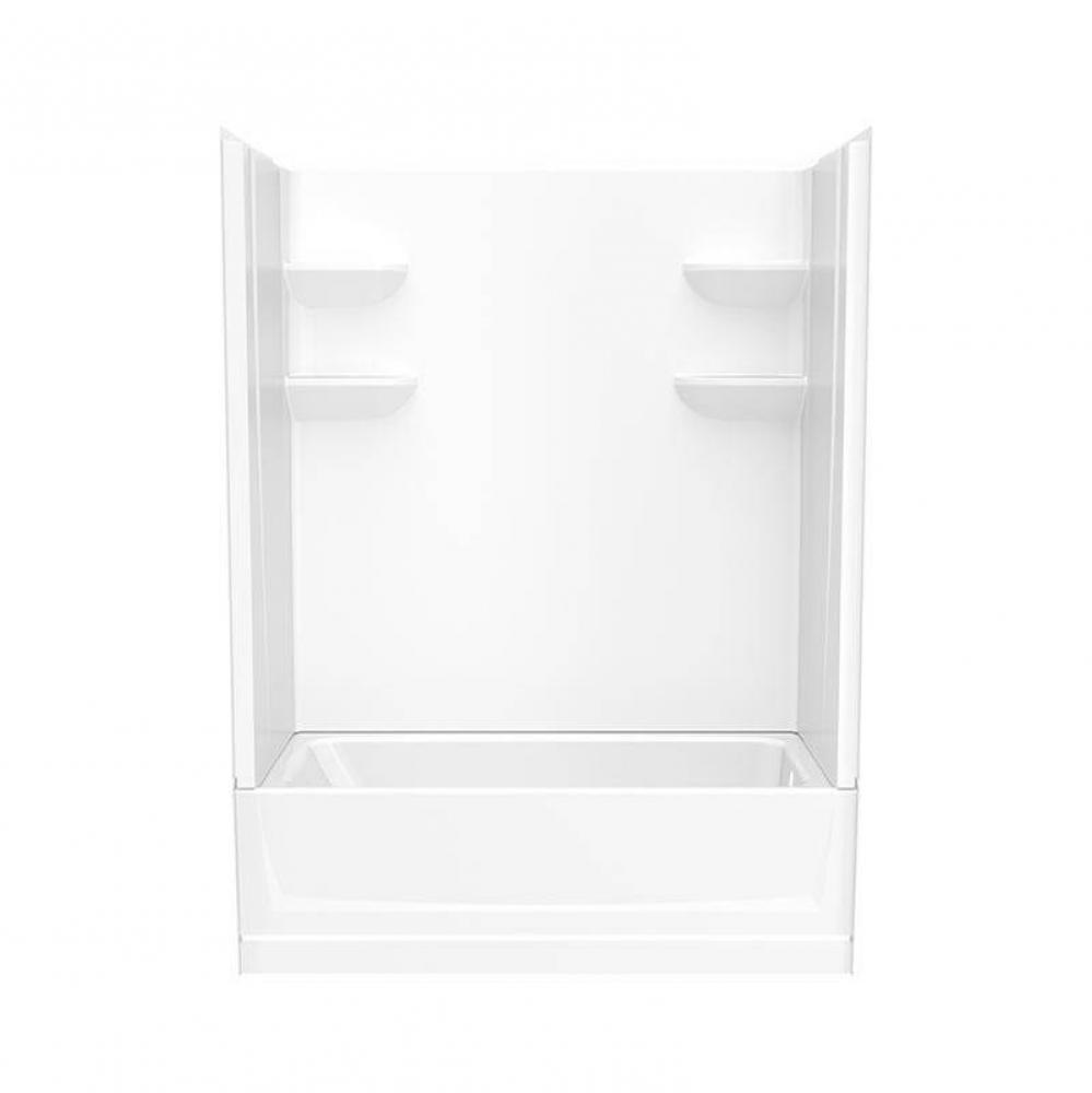 VP6030CTSM2AL/R 60 x 30 Solid Surface Alcove Left Hand Drain Four Piece Tub Shower in White