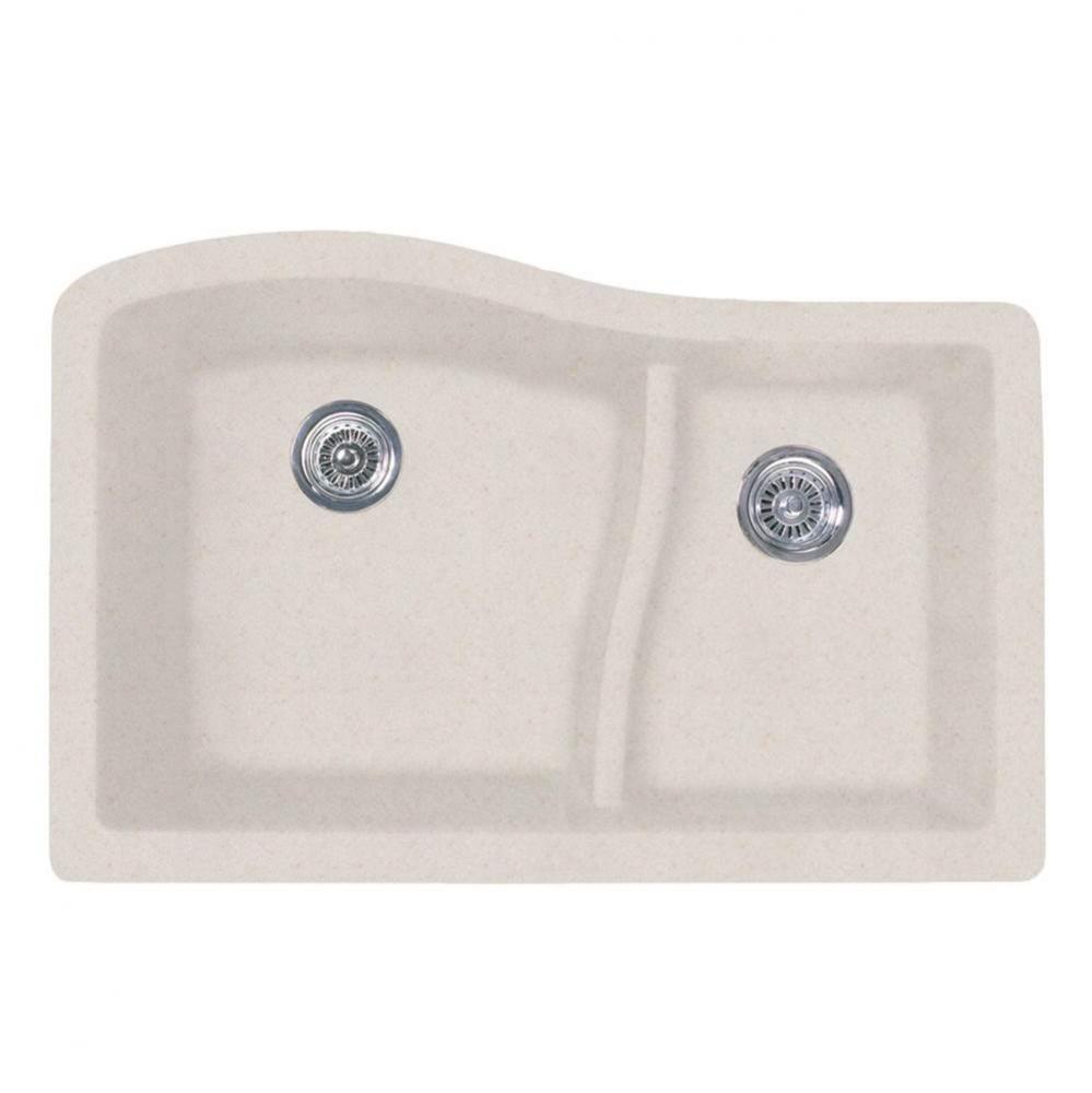 QULS-3322 22 x 33 Granite Undermount Double Bowl Sink in Granito