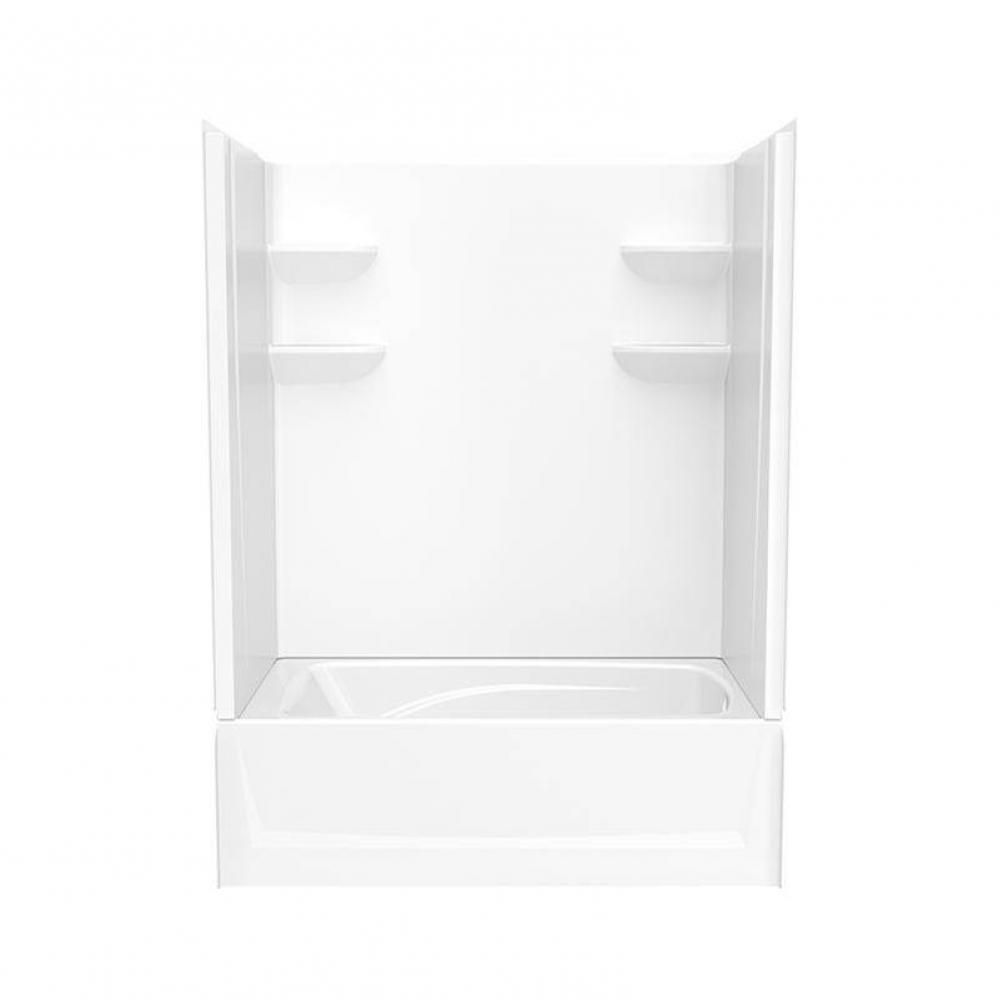 VP6036CTS2L/R 60 x 36 Solid Surface Alcove Left Hand Drain Four Piece Tub Shower in White