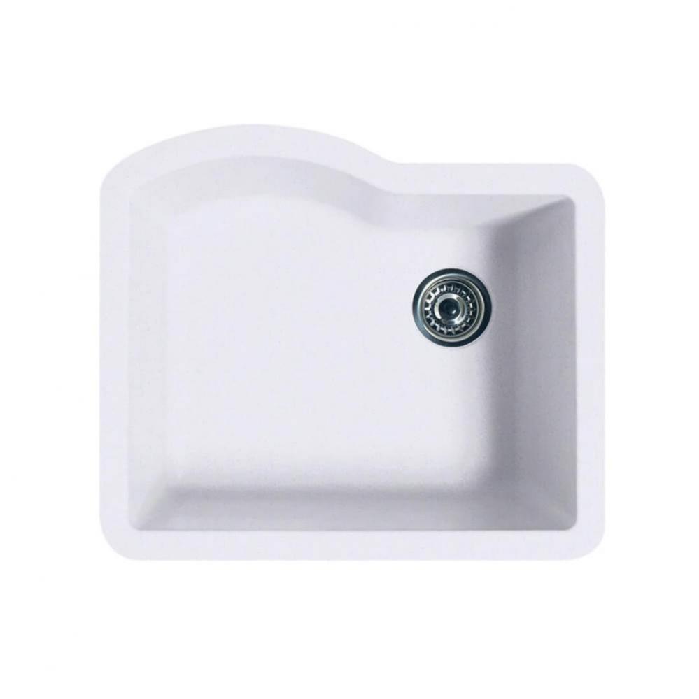 QUSB-2522 22 x 25 Granite Undermount Single Bowl Sink in Opal White