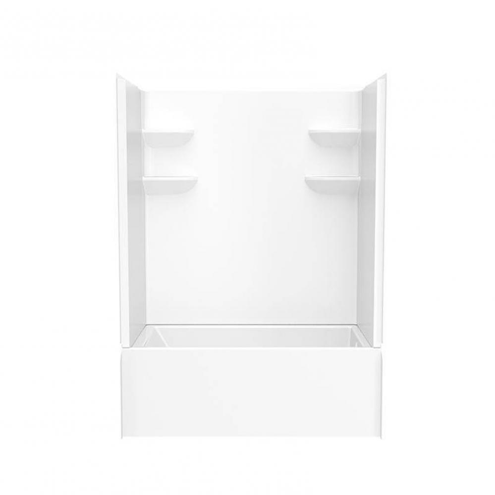 VP6032CTSMM2AL/R 60 x 32 Solid Surface Alcove Right Hand Drain Four Piece Tub Shower in White