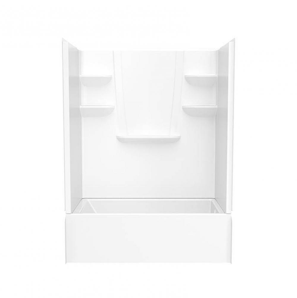 VP6032CTSMINL/R 60 x 32 Solid Surface Alcove Right Hand Drain Four Piece Tub Shower in White