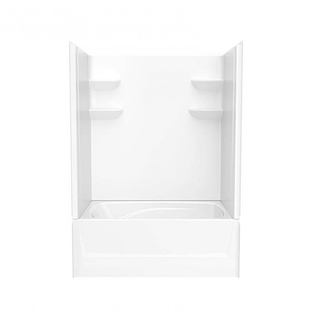 VP6042CTSM2L/R 60 x 42 Solid Surface Alcove Left Hand Drain Four Piece Tub Shower in White