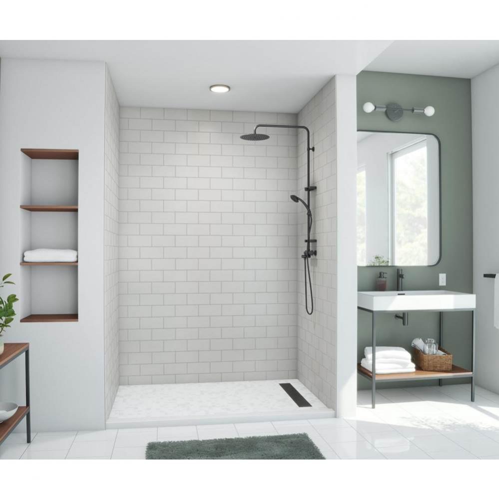 MTMK96-3262 32 x 62 x 96 Swanstone&#xae; Metro Subway Tile Glue up Bathtub and Shower Wall Kit in