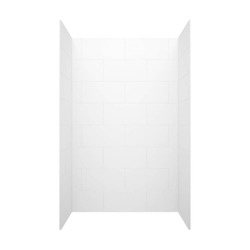 TSMK84-3442 34 x 42 x 84 Swanstone&#xae; Traiditional Subway Tile Glue up Shower Wall Kit in White