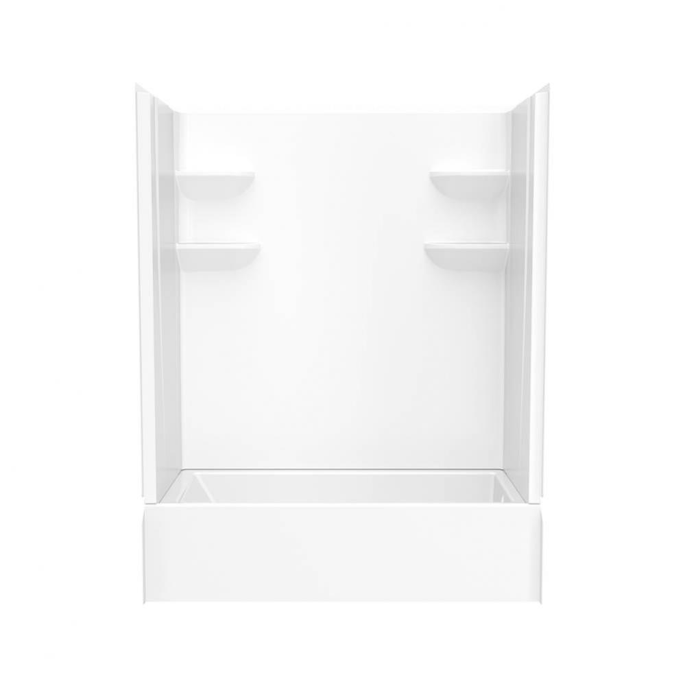 VP6030CTSMN2AL/R 60 x 30 Solid Surface Alcove Right Hand Drain Four Piece Tub Shower in White