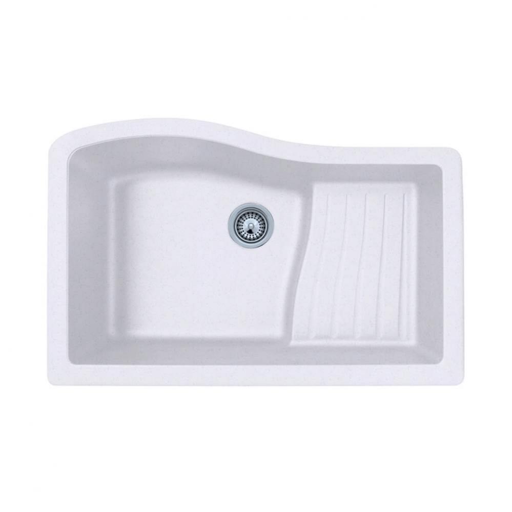 QUAD-3322 22 x 33 Granite Undermount Ascend Bowl Sink in Opal White