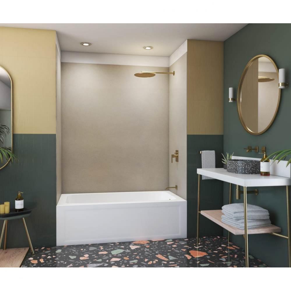 SMMK72-3650 36 x 50 x 72 Swanstone&#xae; Smooth Glue up Bathtub and Shower Wall Kit in Limestone