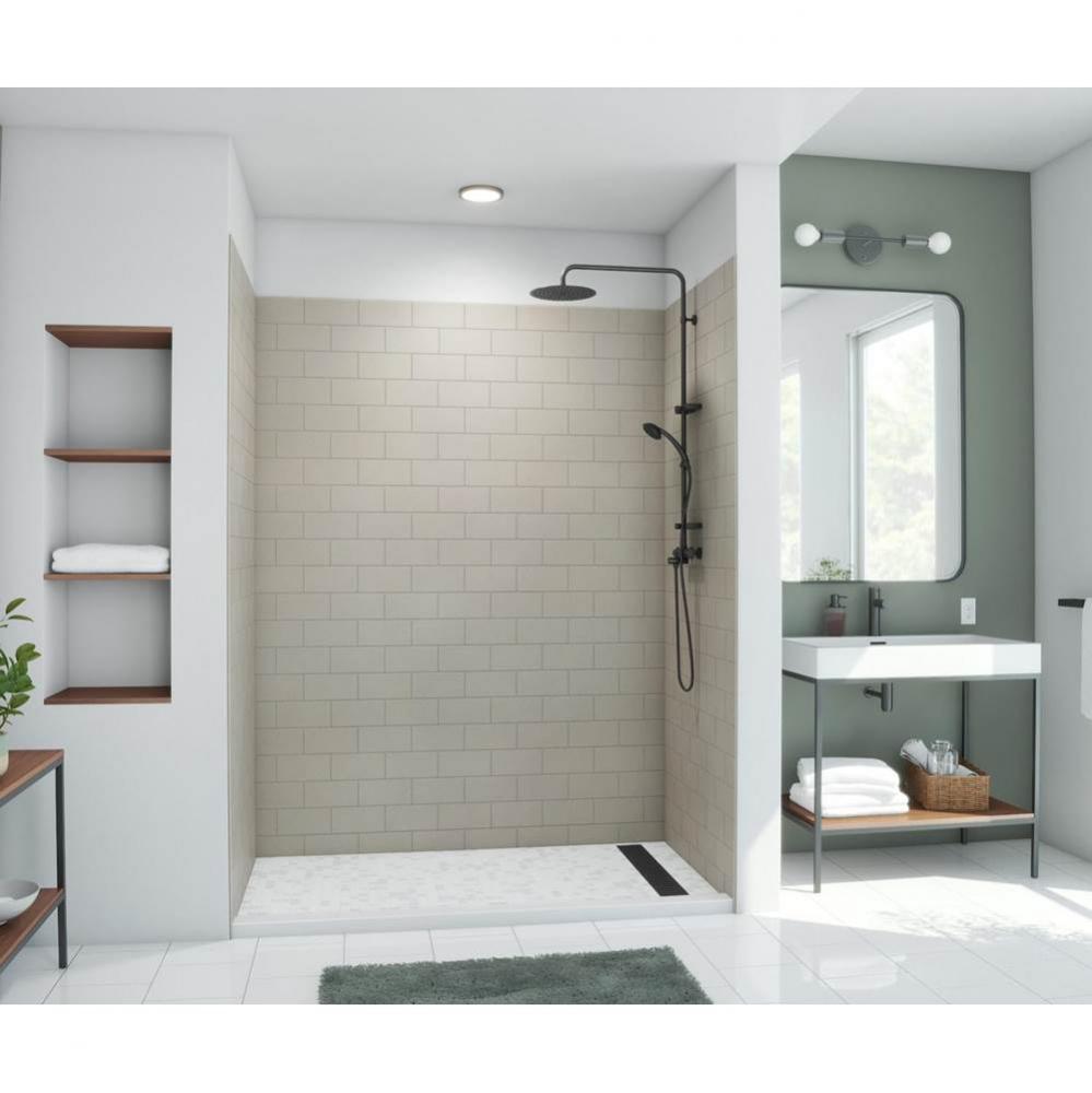 MTMK84-4262 42 x 62 x 84 Swanstone&#xae; Metro Subway Tile Glue up Shower Wall Kit in Limestone