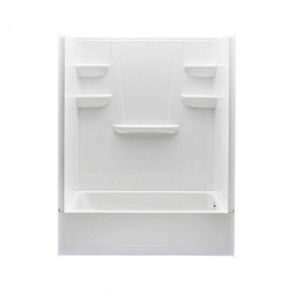 VP6030CTSL/R 60 x 30 Solid Surface Alcove Left Hand Drain Four Piece Tub Shower in White